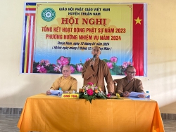 Phật Giáo huyện Thuận Nam tổng kết hoạt động Phật sự năm 2023 và phương hướng nhiệm vụ năm 2024