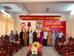 Ban Trị sự GHPGVN huyện Ninh Phước thăm và chúc tết lãnh đạo chính quyền các cấp và chư Tôn đức Giáo phẩm Phật giáo tỉnh
